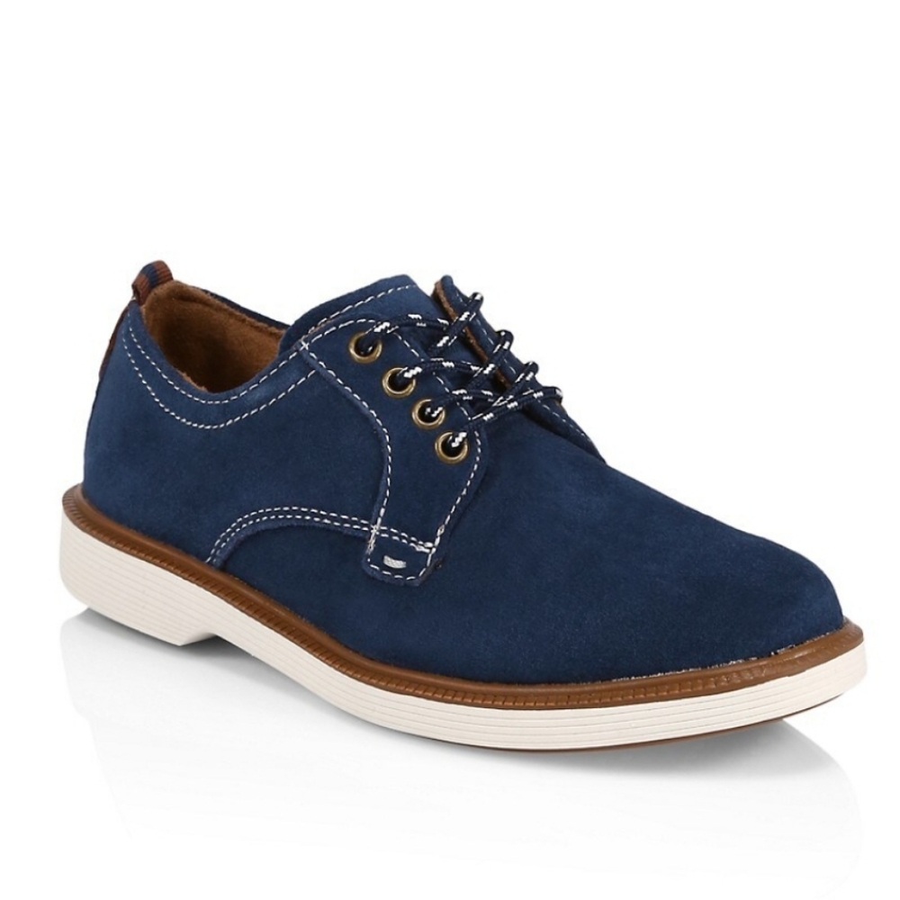 Boys Supacush Jr. Leather Suede Oxford Blue 2M
